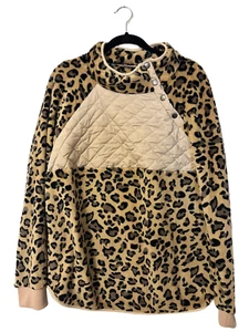 Suéter de lana con estampado animal guepardo manga larga para mujer XL NUEVO - Imagen 1 de 5
