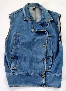 Chaleco Denim Vintage Años 80 Años 90 Sin Mangas Talla M - Imagen 1 de 10