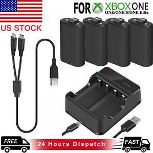 For XBOX ONE Controller Play Dual Charging Dock+2x Rechargeable Battery Pack US