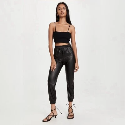 Philosophy Di Lorenzo Serafini Stretch Faux Leather Joggers (Size 4) - Image 1 of 3