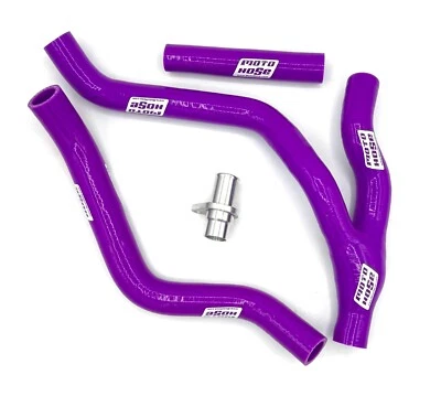 YAMAHA YZ250F 2024 2025 2026 SILICONE Y RADIATOR HOSE Purple 23-223YPU - Image 1 of 4