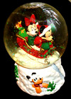Disney Mickey & Minnie Mouse Christmas Sleigh Ride Enesco Musical Snow Globe