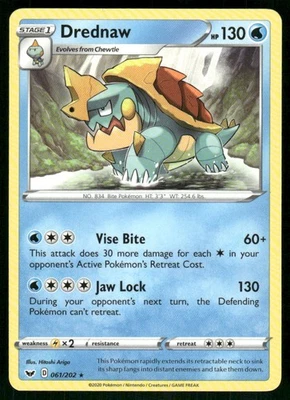 Drednaw 061/202 Rare Normal SWSH01: Sword & Shield Base Set NM - Image 1 of 2