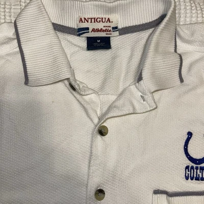 Antigua Athletic Indianapolis Colts NFL White ShortSleeve Button Down Size M - Image 1 of 4