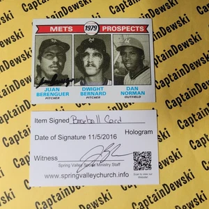 COCHE JUAN BERENGUER! Topps RC 1979 firmado Mets Rookie Prospects #721 - Imagen 1 de 4