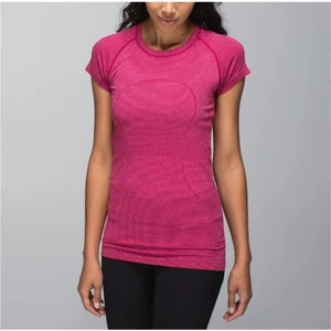 Lululemon Swiftly Tech SS Crewneck Tonka Stripe Women’s Size 10 Bumble Berry - Picture 1 of 6