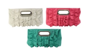 Borsa a mano con volant - verde, rosa o bianca - Foto 1 di 8