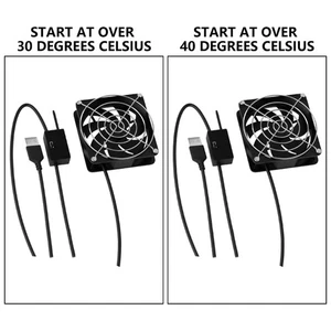 Intelligent Temperature Control USB Fan 8cm for Gaming Consoles and More - Afbeelding 1 van 10