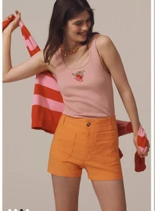 Maeve by Anthropologie The Colette Shorts Linen Blend Copper Size 32. - Picture 1 of 7