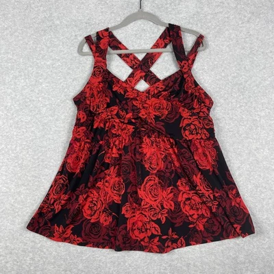 Torrid Jersey Crisscross Babydoll Top Womens Size 3X Romantic Goth Rockabilly - Изображение 1 из 4