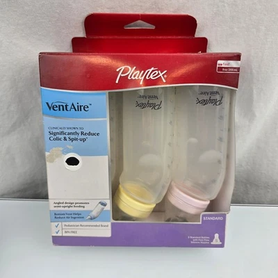 Playtex VentAire Baby Bottles 9 oz Standard Fast Flow BPA Free Set of 3 2011 VTG - Image 1 of 4