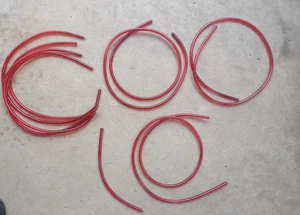 Set of 8 Vintage 1960's Allstate Red Plastic Ignition Cables Spark Plug Wire NOS - Bild 1 von 5