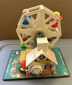 Vintage 1966 Fisher Price #969 Little People Ferris Wheel Music Box - Picture 1 of 9
