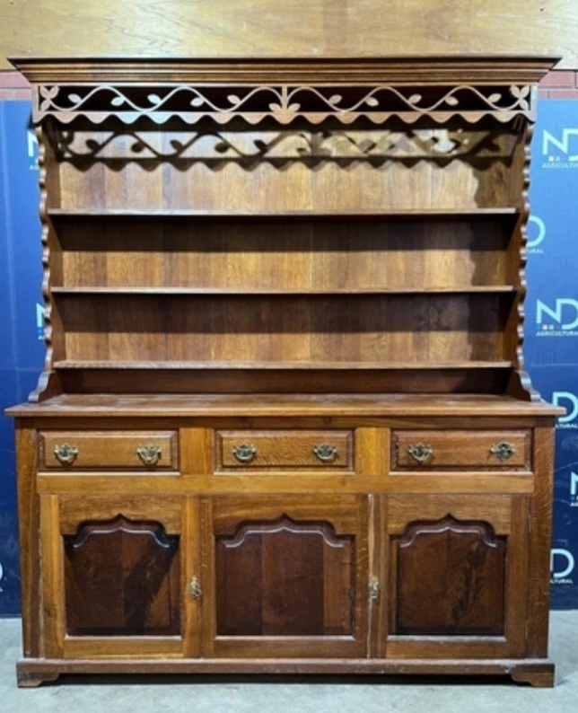 Vintage Solid Oak Welsh Dresser  Open Shelving, Drawers & Cupboards can deliver  - Image 1 of 4