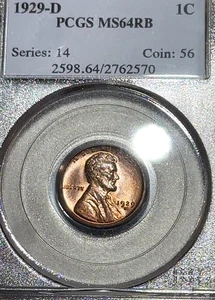 1929-D Lincoln Cent PCGS MS64RB Beauty Best Price Ebay* CHRC - Picture 1 of 4
