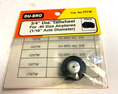 Dubro 3/4" Tailwheel For R/c Model Airplanes Rubber & Metal Hubs Landing Gear - Image 1 of 3