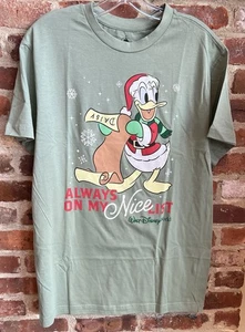 2025 Walt Disney World Christmas Santa Donald Duck Nice List Shirt XXL NEW - Picture 1 of 1