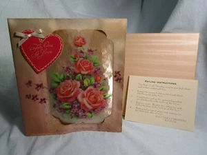 Tarjeta de San Valentín 1947 grande vintage a mi amor en buzón original - Imagen 1 de 4