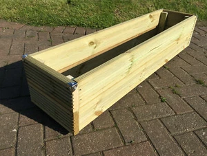 wooden garden planter READY MADE JUMBO EXTRA LARGE Long Decking Timber Trough - Picture 1 of 9