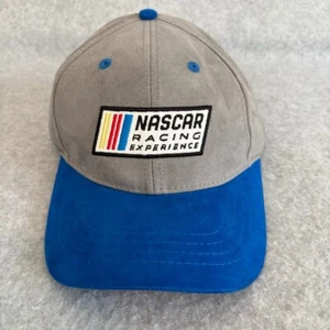 NASCAR Racing Experience Hat Blue Gray Cap Faux Suede Adjustable Strapback - NEW - Picture 1 of 10