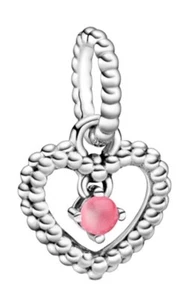 Nuevo auténtico Pandora momentos plata esterlina corazón colgante cristal encanto rosa - Imagen 1 de 1