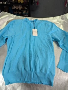 Danibe womens XL Aqua long sleeve v-neck shirt top blouse NWT - Picture 1 of 6