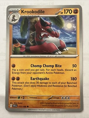 Krookodile 117/198 Sv01: Scarlet & Violet Base Set Regular. - Image 1 of 2