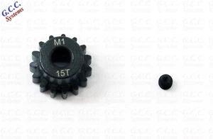 Pignone motore anodizzato rigido M1 15t 15 denti con set viti albero 5mm - Foto 1 di 1