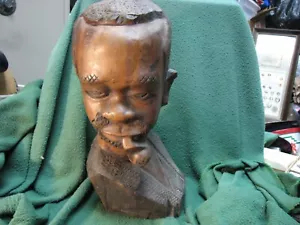 Preciosa Estatuilla Tallada en Madera 12" X 6" X 6" Escultura en Madera Pesada EL HOMBRE DEL JAZZ - Imagen 1 de 10