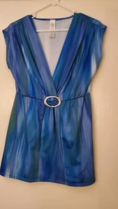 Women's Blouse Blue/Green Sz.M - Foto 1 di 3