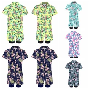 Boy Sunsuit Summer Shirts With Boardshorts UPF 50+ Swimsuit Quickly Dry Wetsuit - Picture 1 of 60