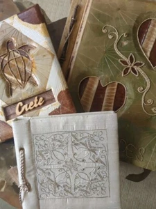 Banana Leaf Photo Album Natural Leaf Eco Friendly Paper X 2 Plus 1 Silk Unused - Picture 1 of 12