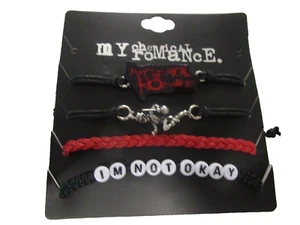 My Chemical Romance Cord Bracelet 4 Pc Set NEW MCR I'm Not OKAY The Black Parade - Picture 1 of 3