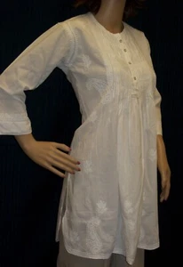 Blusa túnica blanca Kurti 620 623 Kurti surtida S M L XL talla grande colores - Imagen 1 de 35