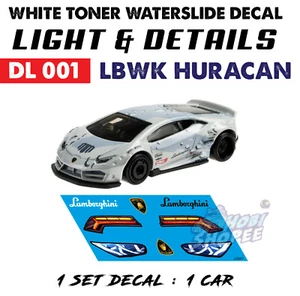 DL 001 White Toner 1/64 Waterslide Decals Light & Details# LBWK Huracan #Custom - Picture 1 of 3