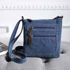  Casual Denim Bag Retro Crossbody Bag Solid Color Shoulder Bag Square Zippered