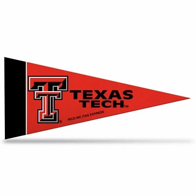  Texas Tech Red Raiders NCAA Mini Pennant 9X4 Inch, Felt, Made in USA, Flag, - Image 1 of 4