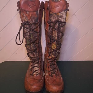 Danner 18" Tall Pronghorn GoreTex Snake Boots Mens Size 8D Camo Brown Waterproof - Picture 1 of 17