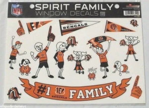 Juego de 17 calcomanías de ventana NFL Cincinnati Bengals Family Spirit de Rico Industries - Imagen 1 de 1