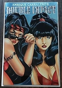 DOUBLE IMPACT VOLUME 2 #1 CHROMIUM WRAP VARIANT CARRALERO 1996 1ST PRINT - Picture 1 of 2