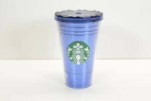 Starbucks Tumbler Cold Cup Disney 60 Blue Reflective Mickey Diamond Dsneyland 16 - Picture 1 of 7