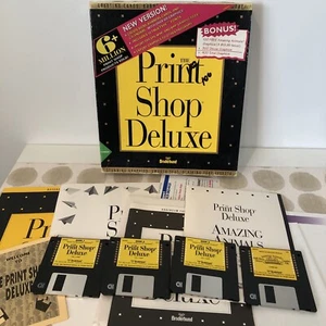 1993 Broderbund Print Shop Deluxe for Windows Complete Box Vintage - Picture 1 of 12
