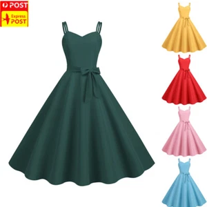 Womens Vintage Swing Dress Rockabilly 50s 60s Pinup Cocktail Party Evening Dre и - Picture 1 of 31