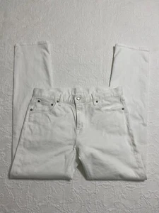 UNIQLO Jeans Mens Size W33 L32 Slim Straight Low Rise 99% Cotton White #2398 - Picture 1 of 10