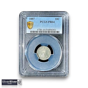 1887 Seated Liberty Dime PROOF (*Certified PR64 by PCGS*) - Scarce - Picture 1 of 4