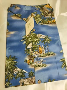 ISLAND SHORES HERRENHEMD, Surfbrett & Hütten, blau, kurzärmelig, GRÖSSE L, NEU MIT ETIKETT - Bild 1 von 8