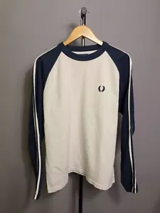 fred perry Sportswear T-Shirt Vintage Langarm beige Gr. L - Bild 1 von 11