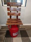 Vintage Wooden Folding Bucket Chair Hunting Fishing