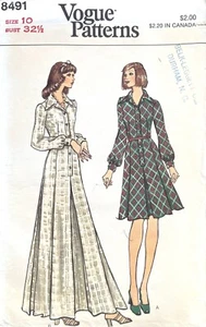 1970's VOGUE Misses' Dress Pattern 8491 Size 10 UNCUT - Picture 1 of 2