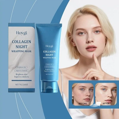 75g Collagen Night Wrapping Mask Brightens Skin Improve Elasticity & Roughness - Image 1 of 4